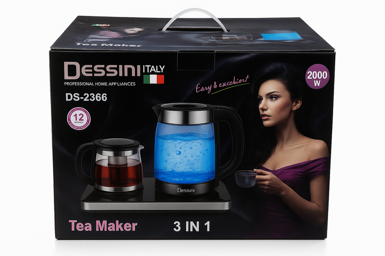 چای ساز . برند DESSINI . استیل ضد زنگ . 2 لیتری . مدل DS-2366